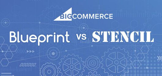 Image comparing blueprint and stencil. Text asks which is better for business.