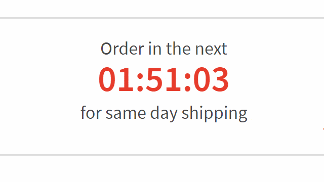 Countdown To Same Day Shipping add-on screenshot