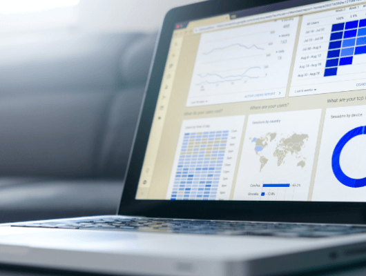 web analytics on laptop dashboard