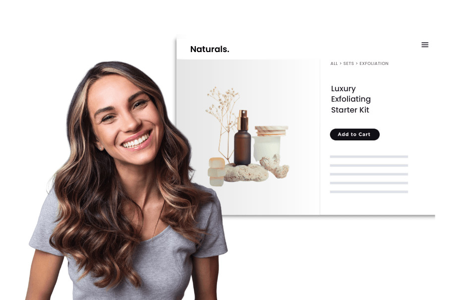 woman smiling about her website