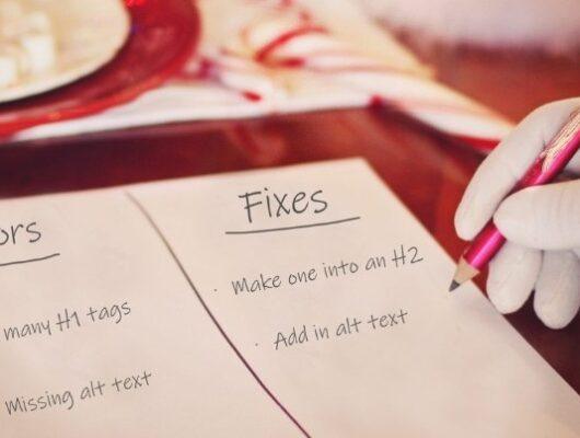 Text chart listing errors and corresponding fixes.