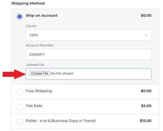 Shipping document upload for BigCommerce Ship on Account Module