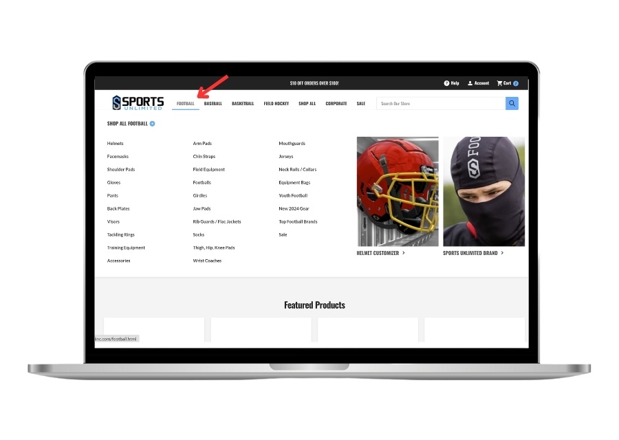 BigCommerce mega menu for sportsunlimitedinc.com