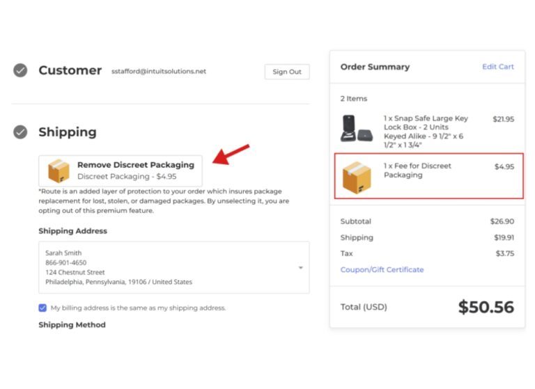 Remove Discreet Packaging Option from BigCommerce Checkout Page (Example)
