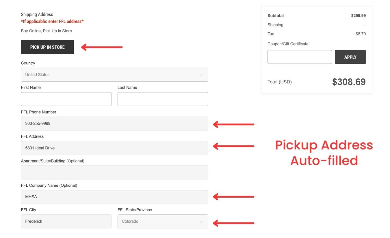 BigCommerce Checkout Buy Online Pick Up in Store - Autofill Address