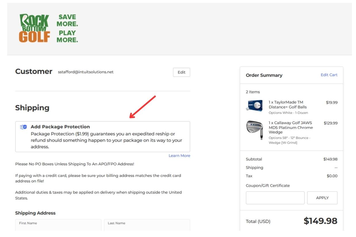 BigCommerce Shipping Protection - ability to toggle off shipping protection option at checkout