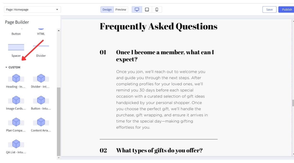 Custom BigCommerce Widget FAQ Section